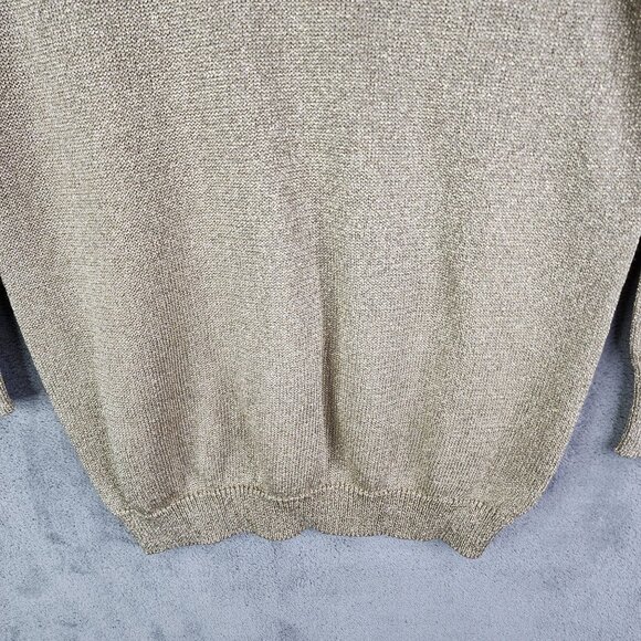 Womens Metallic Gold Suzelle Sweater Long Sleeves & Ribbed Cuffs Turtle Neck S - Picture 3 of 10